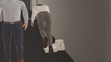 つまずきからの転倒(通路の荷物)